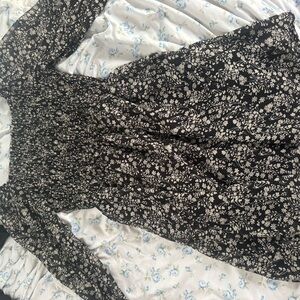 Black and White Floral Dress